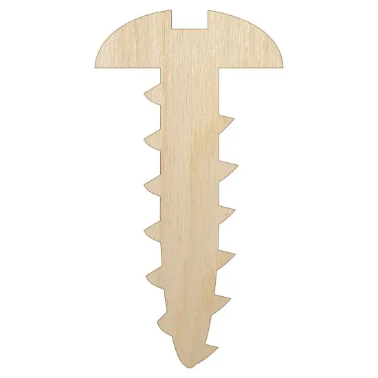 Screw Silhouette Woodworking Tools Unfinished Wood Shape Piece Cutout for DIY Craft Projects {1}