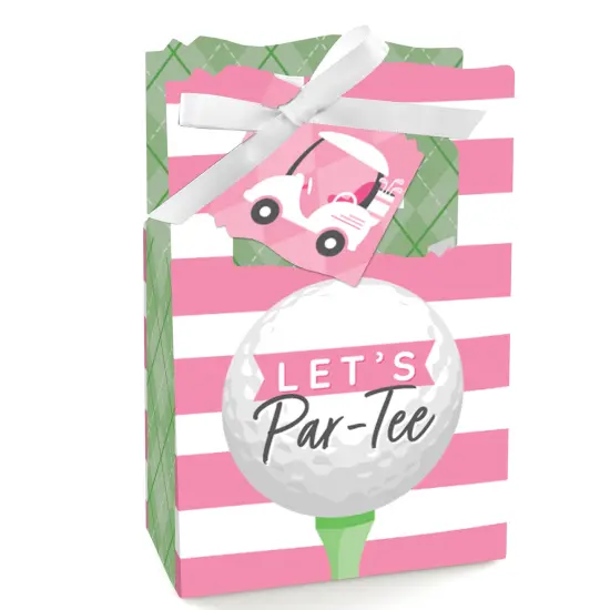 Big Dot of Happiness Golf Girl - Pink Birthday Party or Baby Shower Favor Boxes - Set of 12 {1}