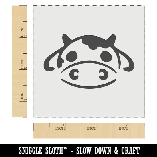 Kawaii Chibi Cow Head Face Milk Farm Animal Wall Cookie DIY Craft Reusable Stencil {5}