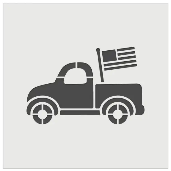 Cute Truck with Flag Wall Cookie DIY Craft Reusable Stencil {7}