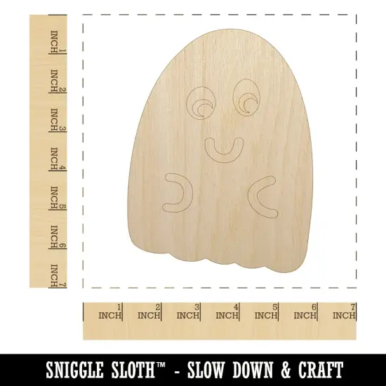 Fun Ghost Halloween Unfinished Wood Shape Piece Cutout for DIY Craft Projects {1}