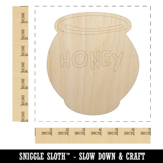 Honey Pot Doodle Bee Unfinished Wood Shape Piece Cutout for DIY Craft Projects {1}
