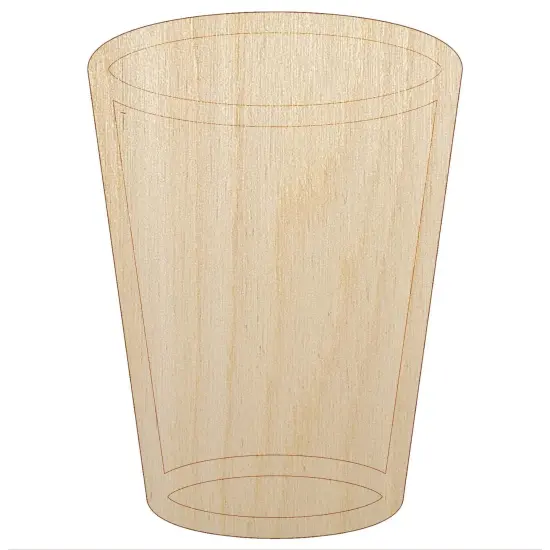 Empty Water Glass Cup Unfinished Wood Shape Piece Cutout for DIY Craft Projects {7}