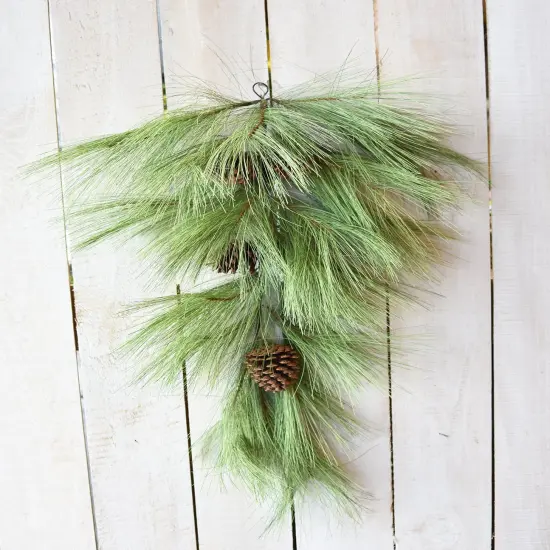 40" Faux Long Needle Pine Swag (w/o bow) {2}