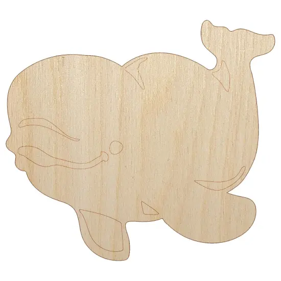 Jolly Beluga Whale Unfinished Wood Shape Piece Cutout for DIY Craft Projects {7}