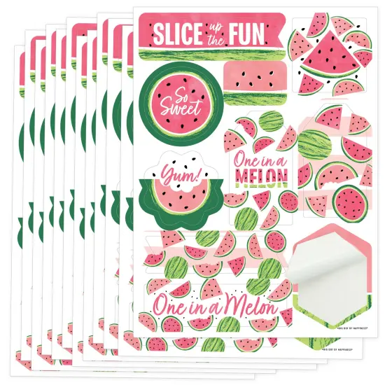 Big Dot of Happiness Sweet Watermelon - Fruit Party Favor Sticker Set - 12 Sheets - 120 Stickers {1}