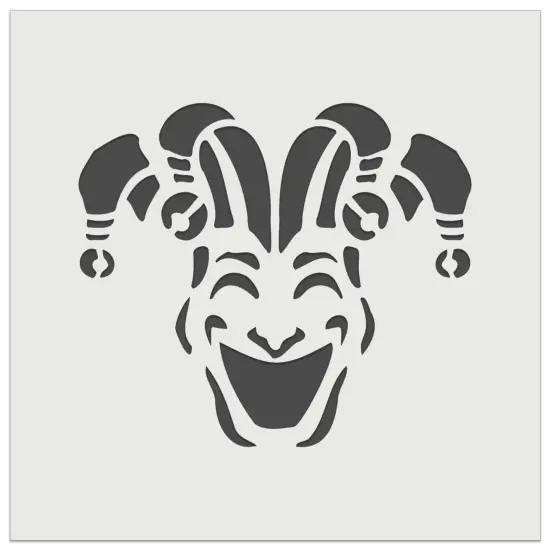 Jester Clown Joker Face Mardi Gras Wall Cookie DIY Craft Reusable Stencil {7}