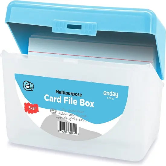 Enday Multi-Purpose 3" X 5" Card File Box Blue {1}