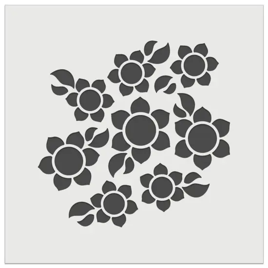 Scatter of Sunflowers Wall Cookie DIY Craft Reusable Stencil {7}