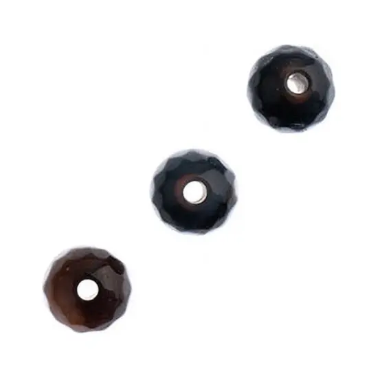 Earth's Jewel Semi-Precious 16" Tibetan Dzi Agate Black & White Facetted Striped Banded Pattern {1}