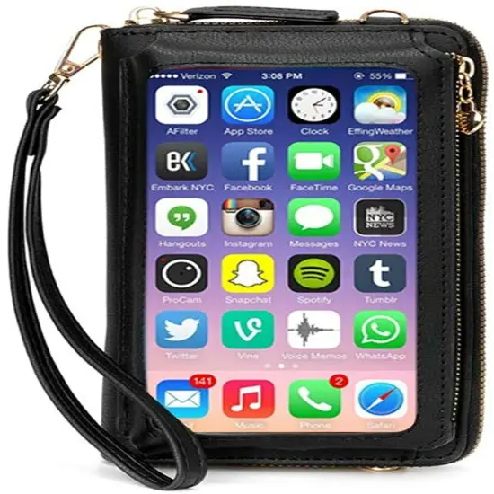 Kitcheniva Crossbody Cell Phone Purse Bag Shoulder Strap Touch Screen Black {1}