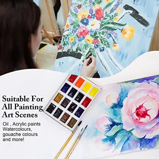 32 Pieces Paint Brush Set, Artist Series, Nylon Bristles with Round, Filbert, Flat, Fan, Angle, Fine Detail Brush, Suitable for Artists and Beginners for Acrylic Painting, Oil, Watercolor {4}