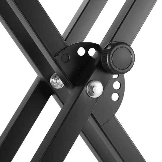 Hamzer Heavy Duty, Double-X Piano Keyboard Stand - Height Adjustable & Portable Brace w/ Non Slip Caps & Durable Locking Straps, Black {6}