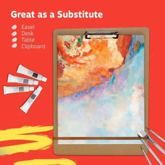 Drawing Board - 13 x 17 Sketch Boards with Handle for Drafting Art - Portable Wooden Clipboard for Class or Studio Fit in Artists Tote {6}