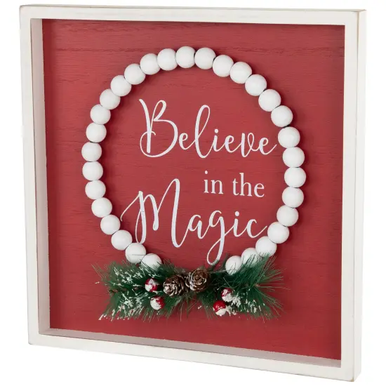 Northlight "Believe in the Magic" Framed Christmas Wall Sign - 9.75" Red {4}