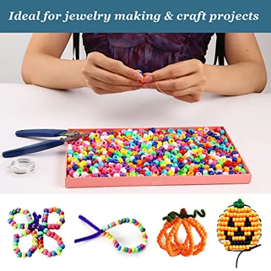 3000+ pcs Pony Beads, Multi-Colored Bracelet Beads, Beads for Hair Braids, Beads for Crafts, Plastic Beads, Hair Beads for Braids (Large Pack, Classic)&hellip; {5}