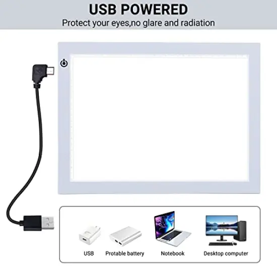 A4 Silver LED Trace Light Pad NXENTC Light Table USB Power LED Tracing Light Board for Artists,Drawing, Sketching, Animation {5}