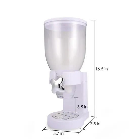 Dual Control Airtight Double Cereal Dispenser Dry Food Storage Container White(single) {4}