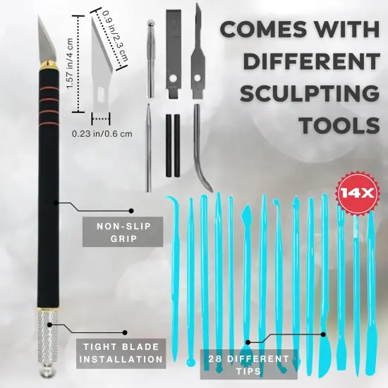 Foam Clay (White 300g) & EVA Foam - Cosplay Crafting Kit - Foam Clay Air Dry, Cosplay EVA Foam, Sculpting Toolkit and Knife - Air Dry Foam Clay for Cosplay Foam Sheets, Craft Foam Clay kit for Kids&hellip; {3}