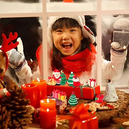 Iceyyyy 37 Pcs Mini Resin Christmas Ornaments - Mini Christmas Theme Resin Miniature Pendant Decoration DIY Kit(Pattern at Random) {3}