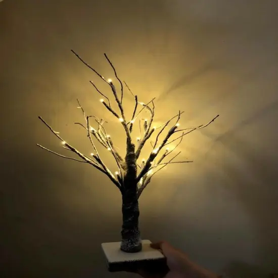 15-Inch LED Snow Bonsai Tree Table Lamp {2}