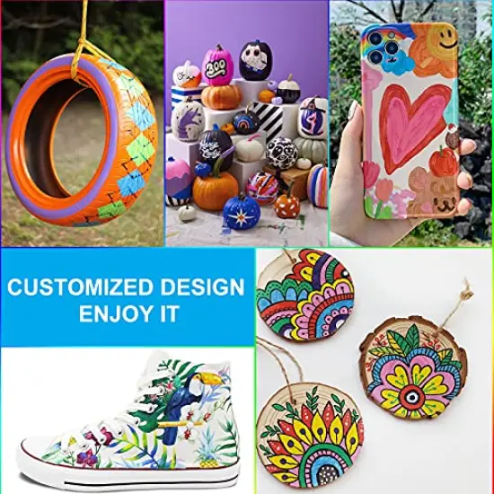 35 Premium Acrylic Paint Marker Pens, Double Pack of Both Extra Fine and Medium Tip, for Rock Painting, Mug, Ceramic, Glass, Wood, Fabric, Canvas, Metal, Pumpkin, DIY Crafts Making Art Supplies {3}