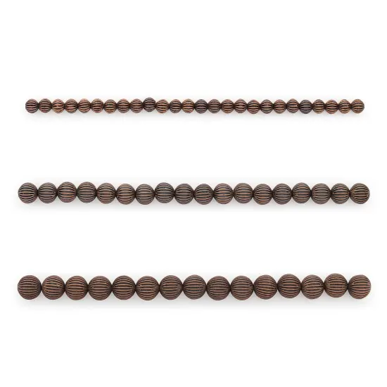 Pleated Metal Round Beads Collection Value Pack |Copper Finish {1}