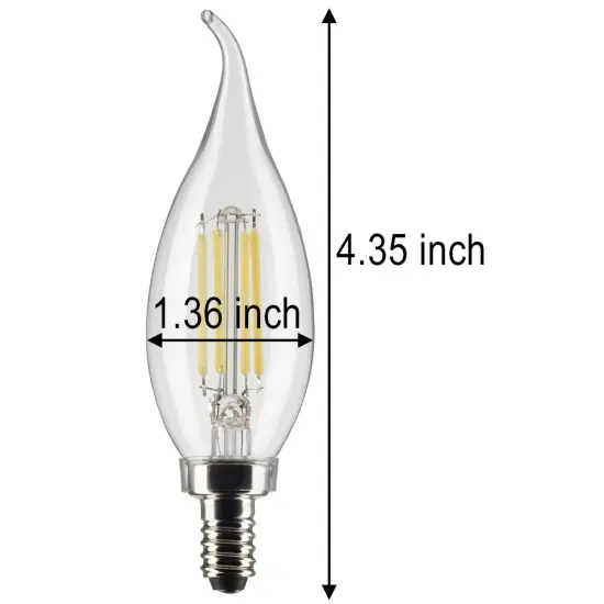 3 Pack - 4.5w CA11 LED E12 Candelabra base 2700K Soft White Bulb {4}