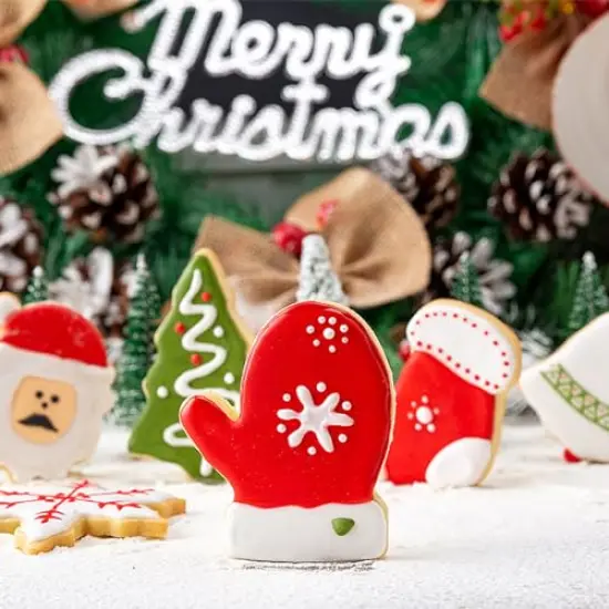 20 Pieces Christmas Cookie Cutters, Hibery Holiday Cookie Cutters Christmas, Reindeer, Snowflake, Christmas Tree, Gingerbread Man, Santa, Bell & More Cookie Cutters Christmas Shapes {6}