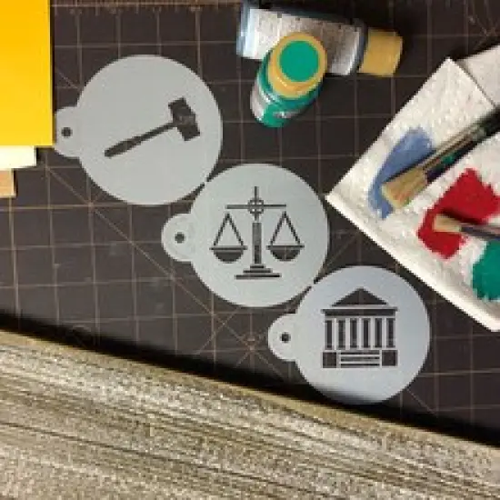 Law and Justice Cookie Stencil | C995 by Designer Stencils | Cookie Stencils for Royal Icing, Airbrush, Dusting Powder | {5}