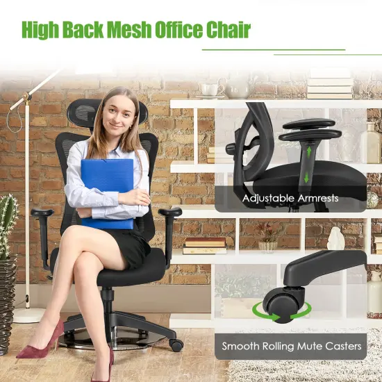 Costway Ergonomic High Back Mesh Office Chair w/ Adjustable Lumbar Support {5}