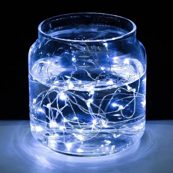 100 LED Fairy Lights Plug in String Light Outdoor White {2}