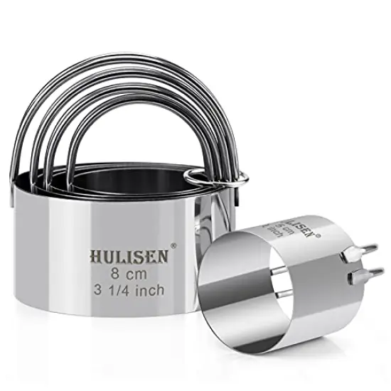 Biscuit Cutter Set (5 Pieces/Set), Round Cookies Cutter with Handle, Professional Baking Dough Tools, Gift Package {2}