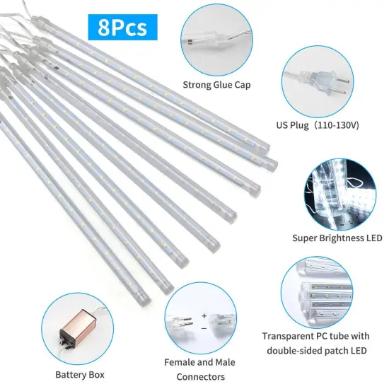 Warm 288LED Meteor Shower Lights Rain Tree String Light Xmas {4}