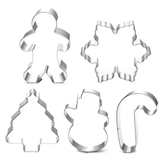 Christmas Cookie Cutter Set - 5 Piece Holiday Cookies Molds - Snowman, Christmas Tree, Gingerbread Man, Candy Cane, Snowflake {2}