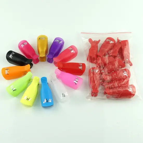 Kitcheniva Silicone UV Gel Polish Remover Wrap Soak Off Cap Clip Nail Art Tool Dark pink-10 pcs {5}