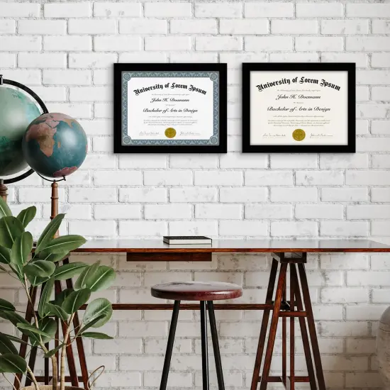 Americanflat 8.5x11 Diploma Frame - Certificate Frame for Displaying Achievements - Shatter Resistant Glass - Adjustable Hanging Hardware - Includes Easel {6}