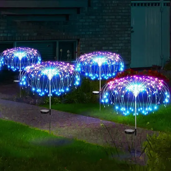 Outdoor Solar Firework Lights - 150 LED Waterproof Garden Decor Lights {3}