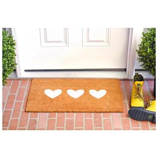 Calloway Mills White Trio Hearts Doormat {6}