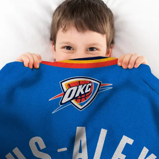 Sleep Squad Oklahoma City Thunder Shai Gilgeous-Alexander 60&rdquo; x 80&rdquo; Plush Jersey Basketball Blanket {5}