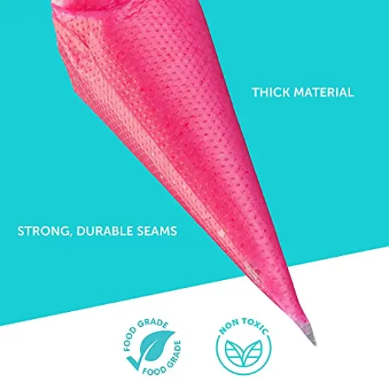 200 Pieces Anti Burst Piping Bags - 12 Inch, Pastry Bags, Icing Piping Bags, Tipless Piping Bags, Icing Bags, Frosting Bags, Piping Bags, Cookie Decorating Supplies {6}