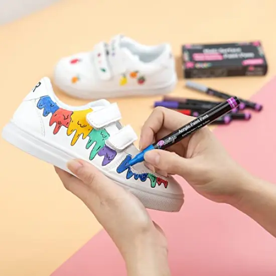 26 Paint Pens Paint Markers, Acrylic Paint Pens For Rock Painting, Canvas, Wood, Glass, Ceramic, Fabric, acrylic paint markers for craft Supplies Set, 26 Extra Fine 0.7mm {4}