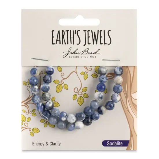 Earth's Jewels Semi-Precious Sodalite Natural Round Beads, 6mm {1}