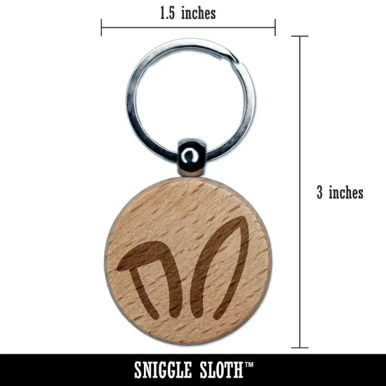 Easter Bunny Ears Engraved Wood Round Keychain Tag Charm {2}
