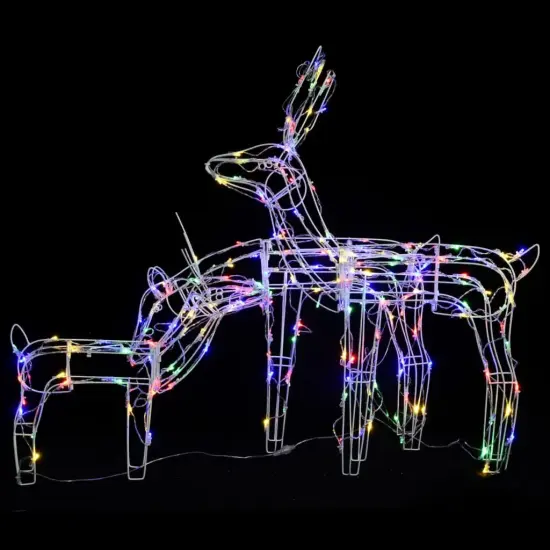 3 Piece Christmas Light Display Reindeers with 229 LEDs Multicolour {3}
