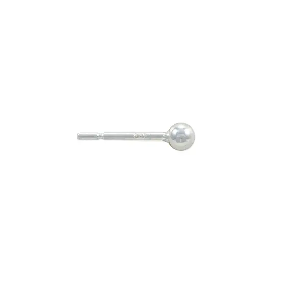 JewelrySupply Sterling Silver 3mm Ball Post Earrings (1 Pair of Sterling Silver Earrings) {3}