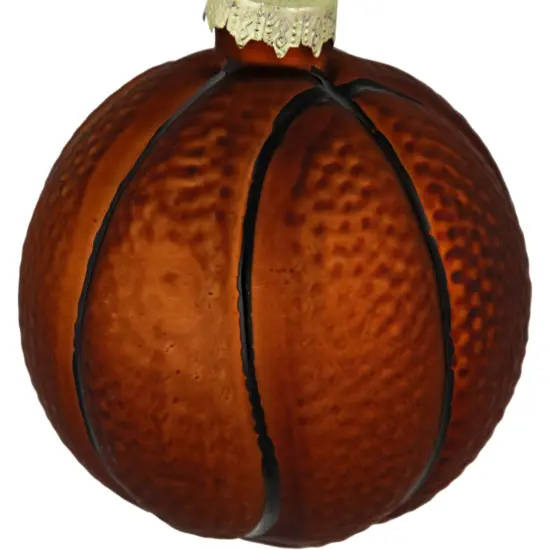 Northlight Basketball Glass Christmas Hanging Ornament - 3.5" - Orange and Black {6}