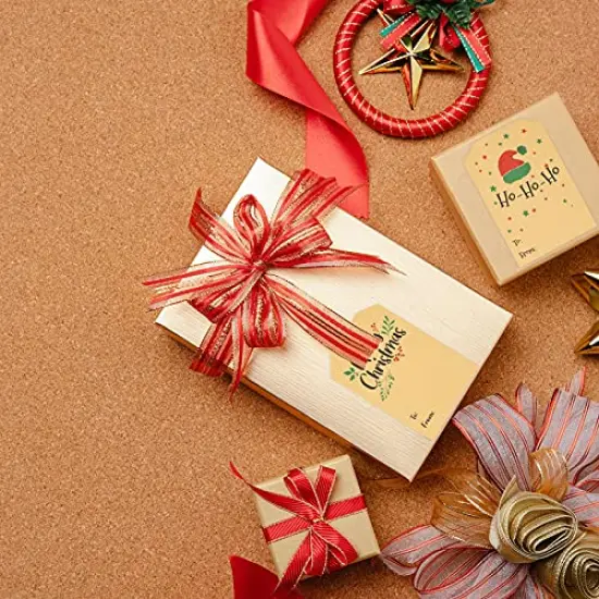 300PCS 3" X 2" Christmas Gift Tag Sticker for Name Tags Designs,Holiday Present Labels, Gift Wrapping (Brown) {4}