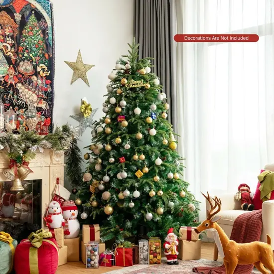 Pre-Lit Snowy Christmas Hinged Tree with Flash Modes and Multi-Color Lights {2}