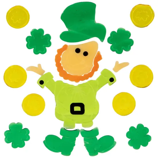 Northlight Set of 5 Double Sided St. Patrick's Day Gel Window Clings Green {7}
